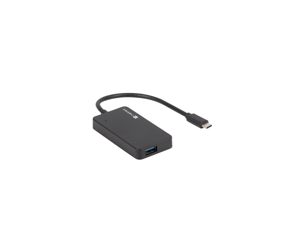 USB хъб Natec usb 3.0 hub silkworm 4-ports black usb-c 6