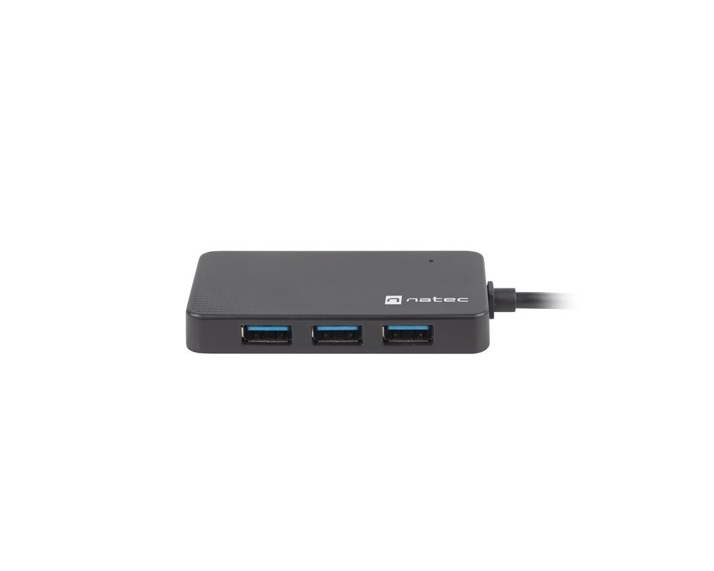 USB хъб Natec usb 3.0 hub silkworm 4-ports black usb-c 4