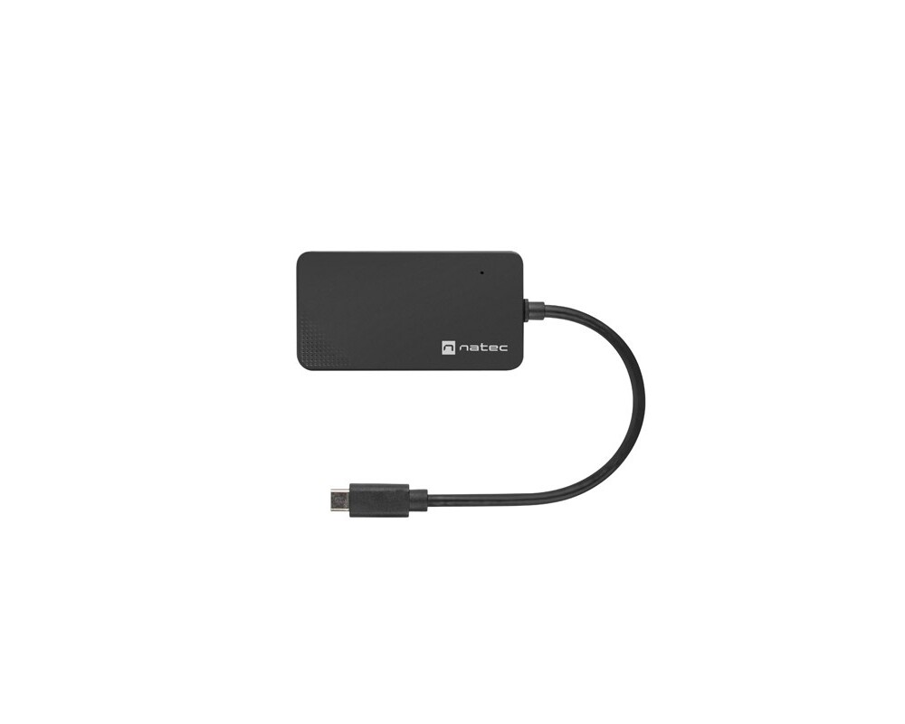 USB хъб Natec usb 3.0 hub silkworm 4-ports black usb-c 3