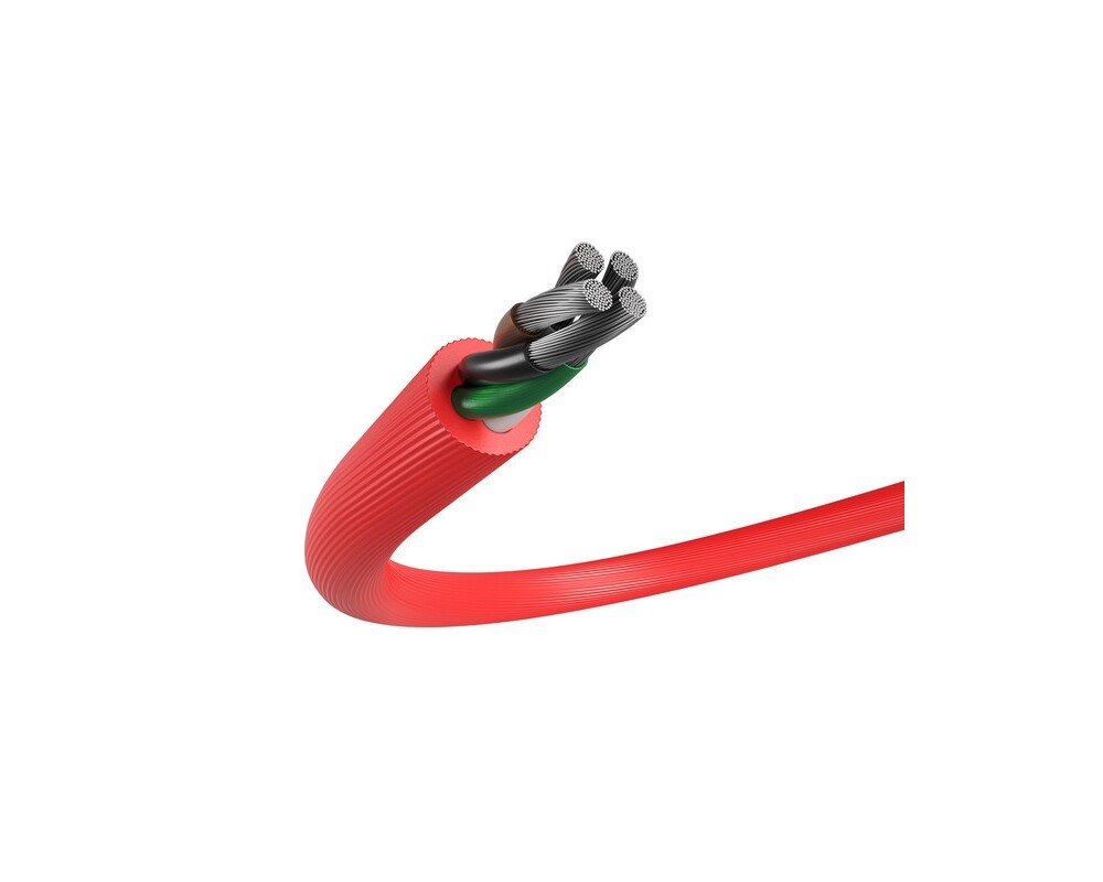 Кабел Natec USB-C(M) -> USB-A (M) 2.0 cable 1m. Angled left/right Red 3