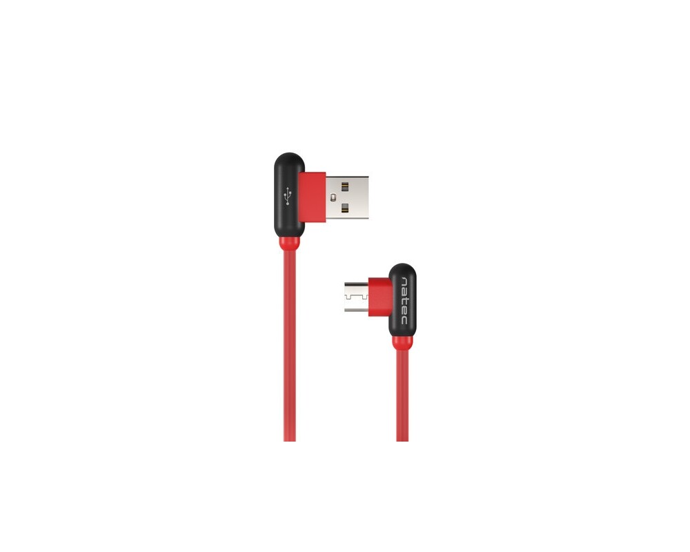 Кабел Natec USB-C(M) -> USB-A (M) 2.0 cable 1m. Angled left/right Red