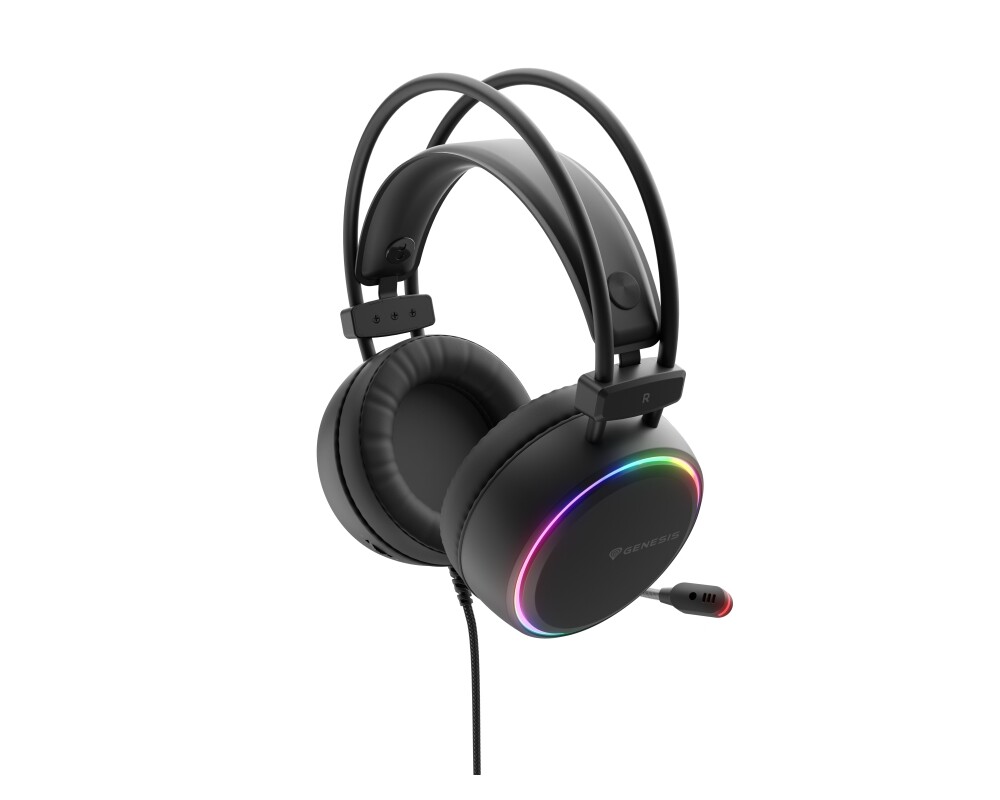 Слушалки Genesis Headset Neon 613 With Microphone RGB Illumination Black 2