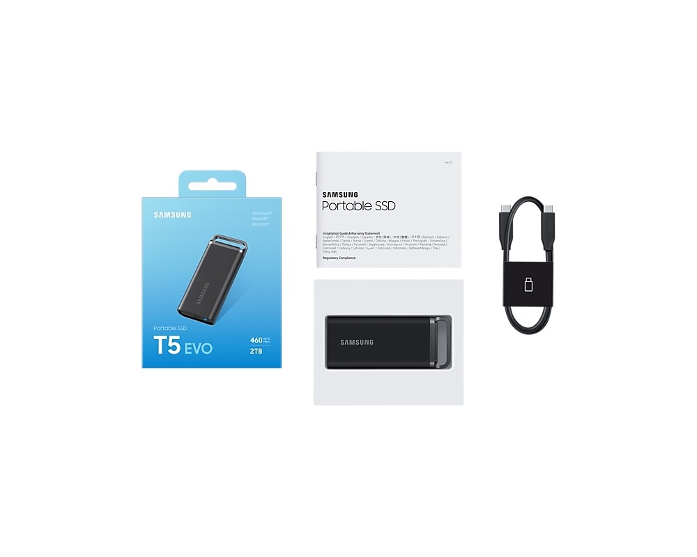 SSD Samsung 2TB T5 EVO Portable SSD USB 3.2 Gen 1 7