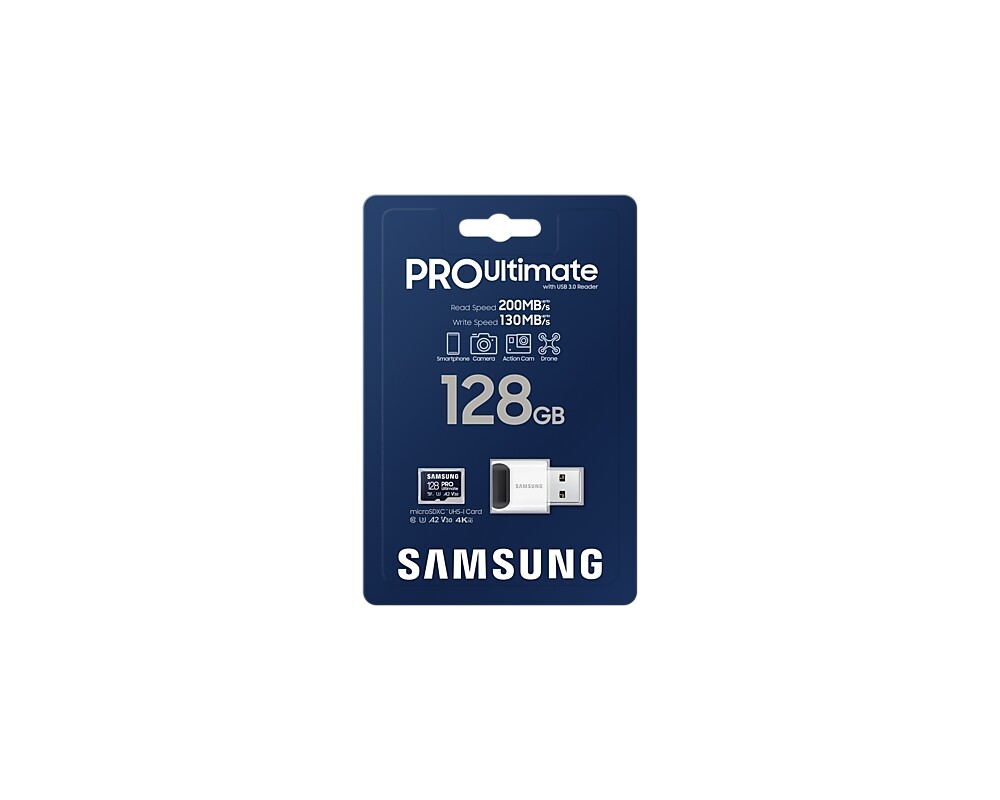 Флаш карта Samsung 128GB micro SD Card PRO Ultimate with USB Reader  6