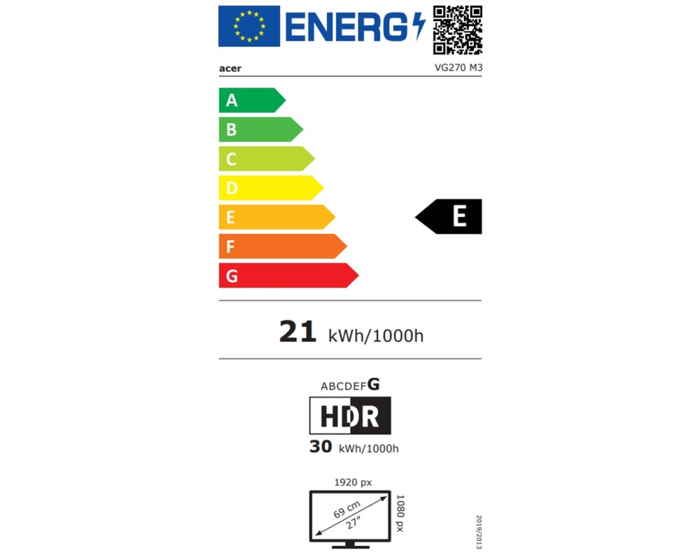 Монитор ACER VG270M3 27inch IPS ZeroFrame 180Hz 250nits 1ms 10