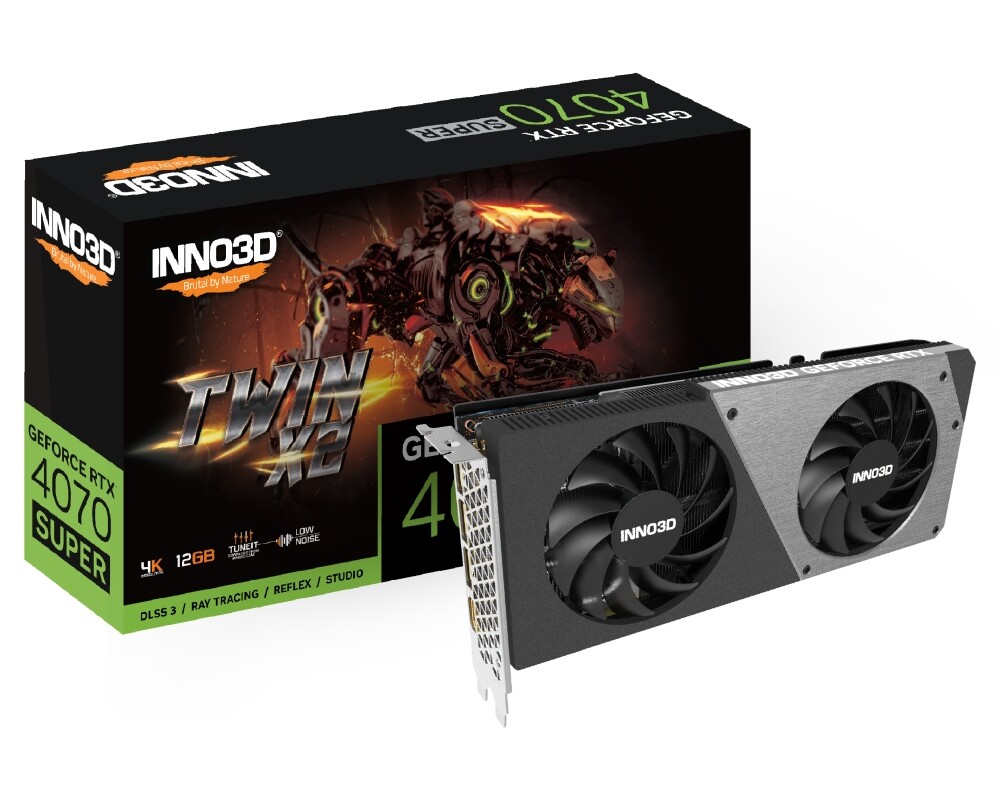 Видеокарта Inno3D GeForce RTX 4070 Super 12GB GDDR6X Twin X2