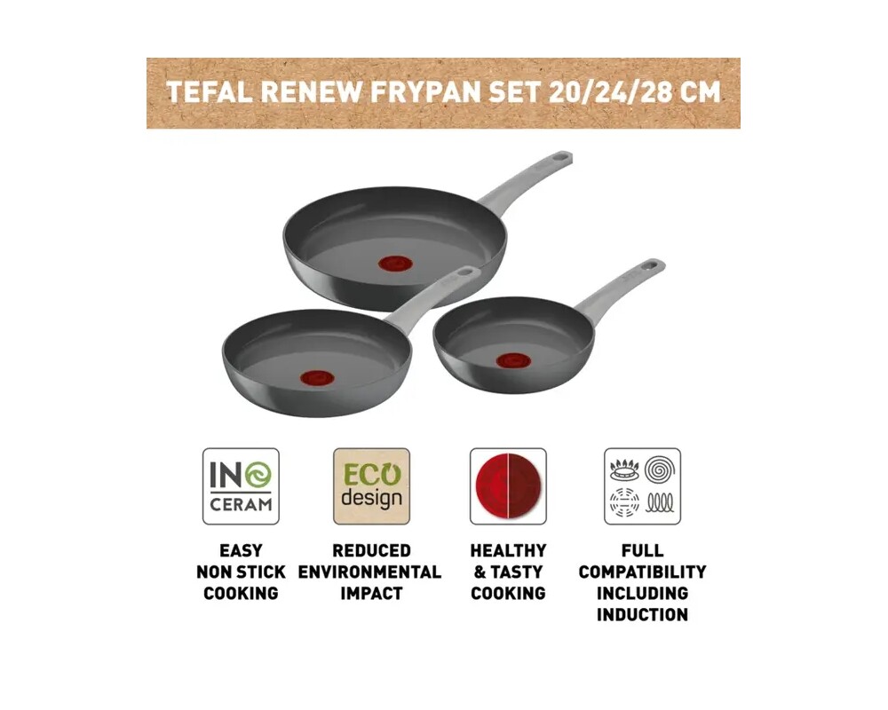 Съд за готвене Tefal C4279132 SET 3FP CER RENEW ON HIPPO IRON 3