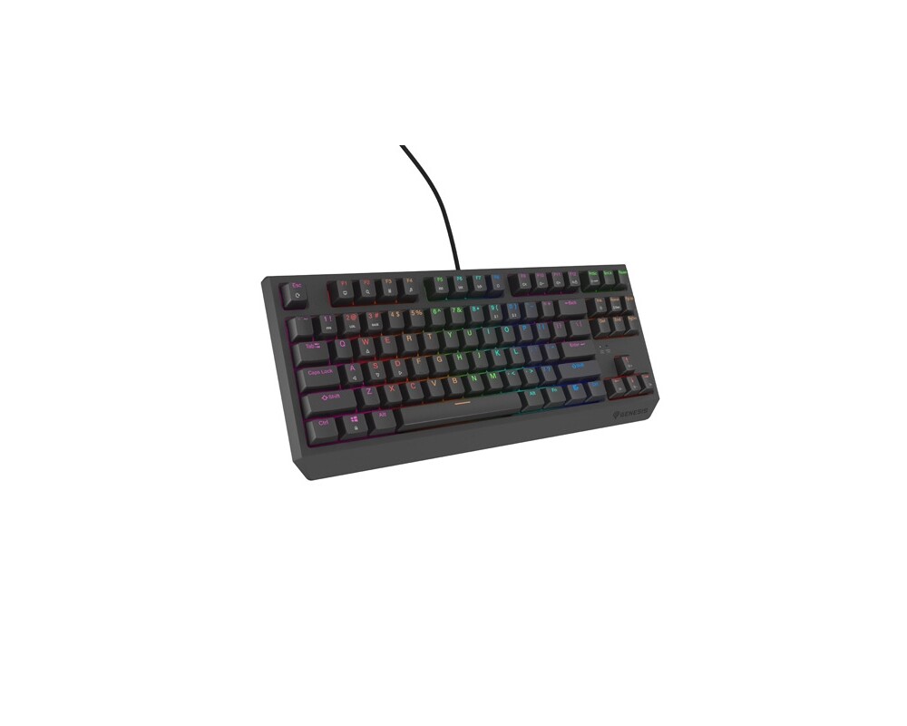Клавиатура Genesis Gaming Keyboard Thor 230 TKL Lite US Rainbow Mechanical Outemu Red Black Hot Swap 5