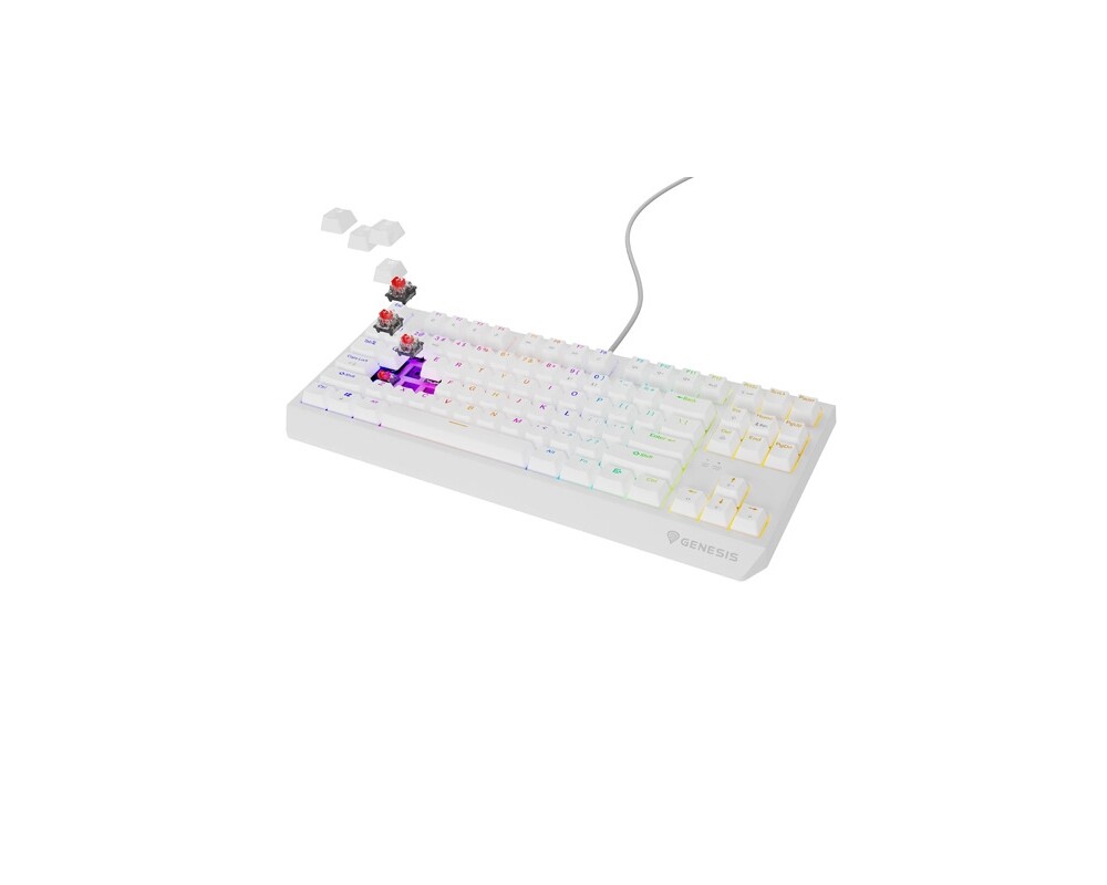 Клавиатура Genesis Gaming Keyboard Thor 230 TKL US RGB Mechanical Outemu Red White Hot Swap 8