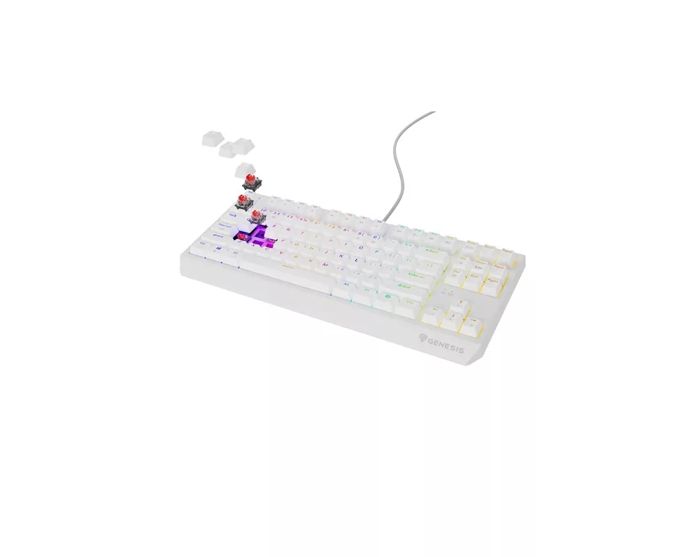 Клавиатура Genesis Gaming Keyboard Thor 230 TKL US RGB Mechanical Outemu Red White Hot Swap 8
