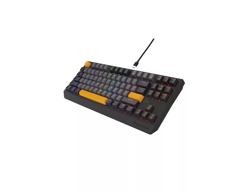 Клавиатура Genesis Gaming Keyboard Thor 230 TKL Anchor Gray Negative US RGB Mechanical Outemu Red 10