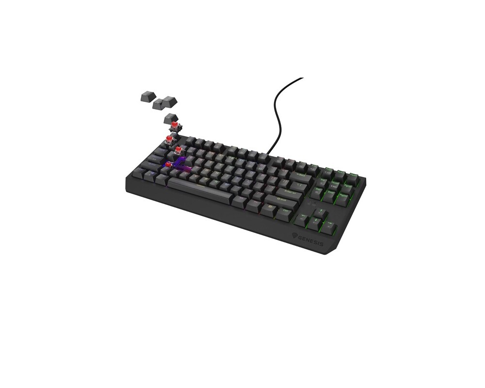Клавиатура Genesis Gaming Keyboard Thor 230 TKL US RGB Mechanical Outemu Red Black Hot Swap 4