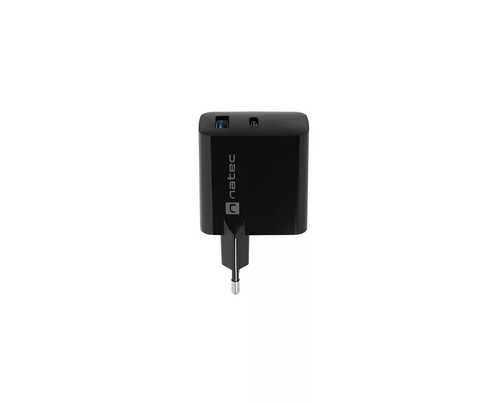 Зарядно Natec USB Charger  Ribera Gan 1X USB-A + 1X USB-C 45W 2