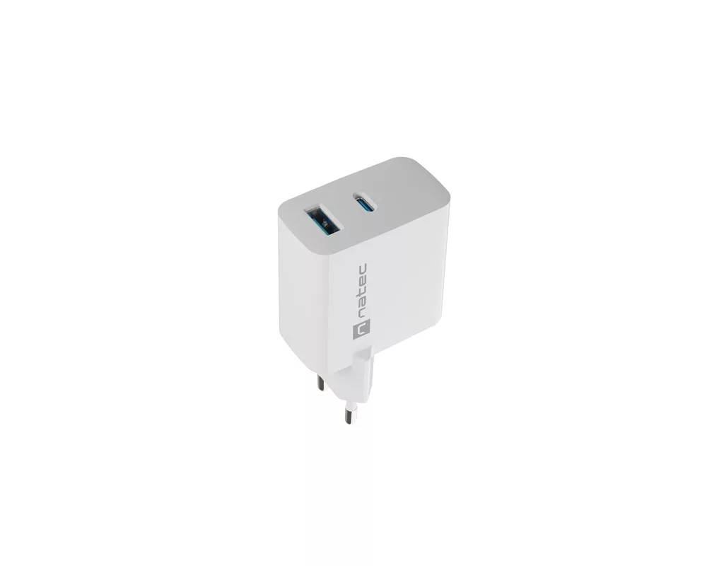 Зарядно Natec USB Charger  Ribera Gan 1X USB-A + 1X USB-C 65W 2