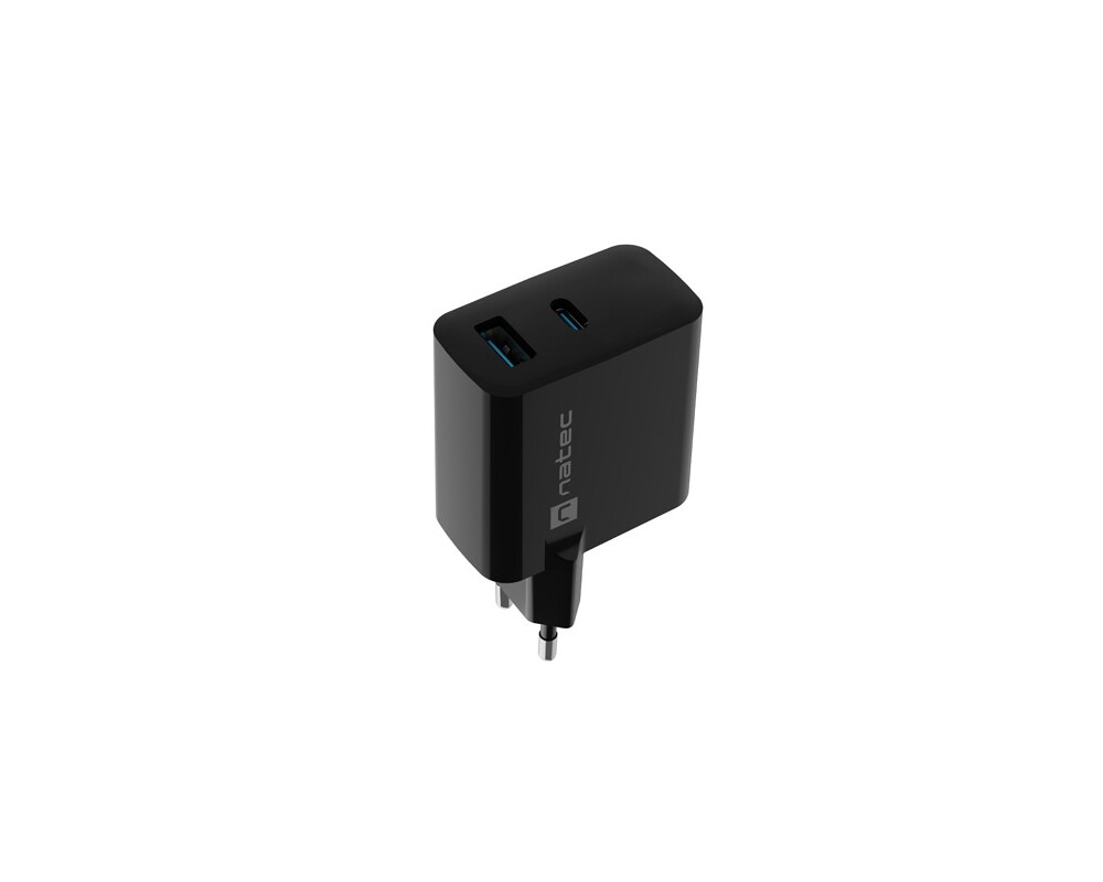 Зарядно Natec USB Charger  Ribera Gan 1X USB-A + 1X USB-C 65W 2