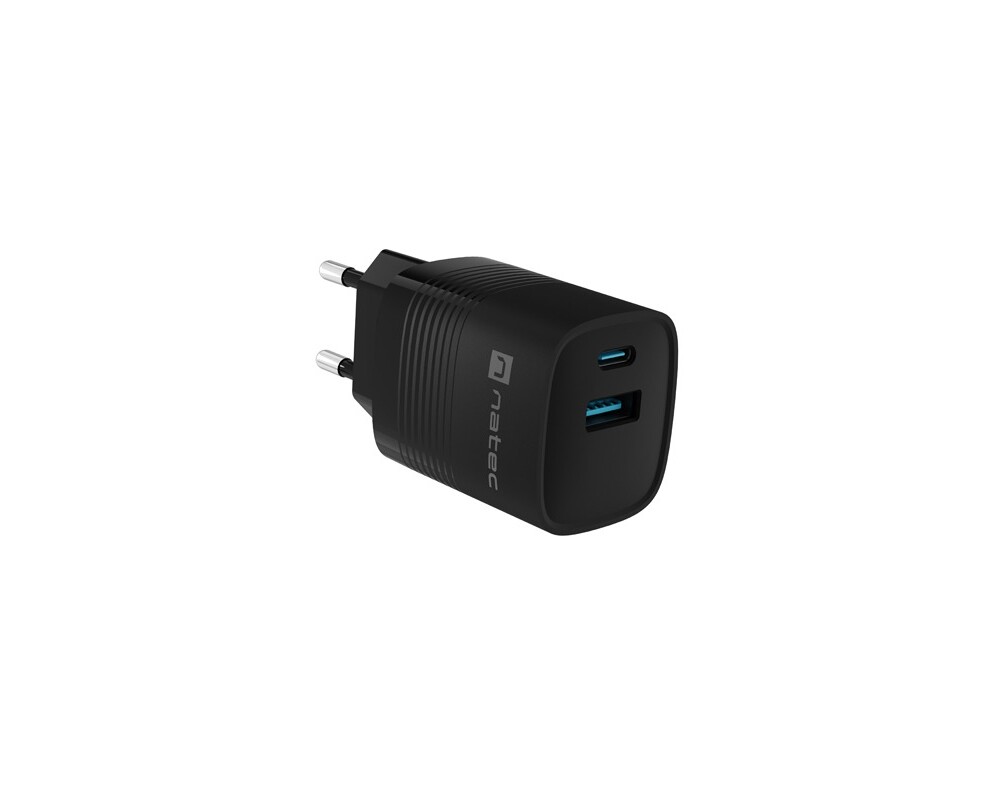 Зарядно Natec USB Charger  Ribera Gan 1X USB-A + 1X USB-C 30W 2