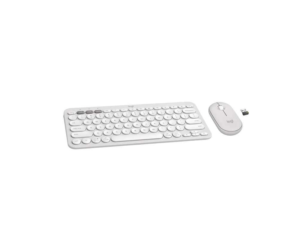 Клавиатура Logitech Pebble 2 Combo - TONAL WHITE - US INT'L - 2.4GHZ/BT - N/A - INTNL-973 - UNIVERSAL 2
