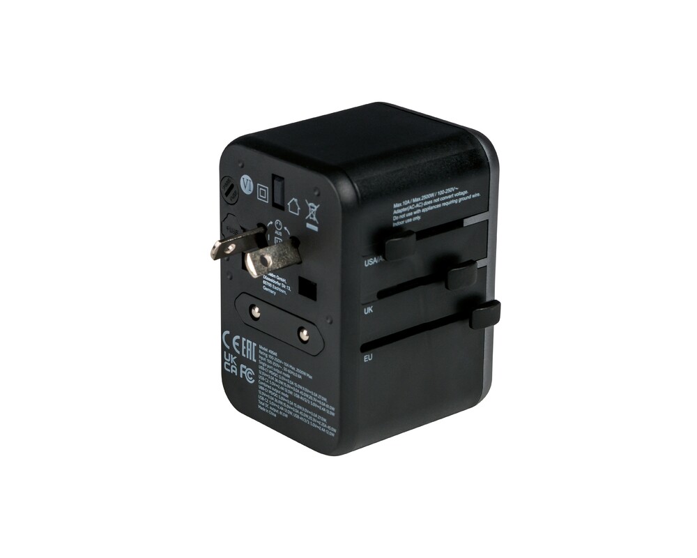 Зарядно Verbatim UTA-04 Universal Travel Adapter with 1 x USB-C PD 61W & QC 3.0 / 1 x USB-C / 3 x USB-A 5