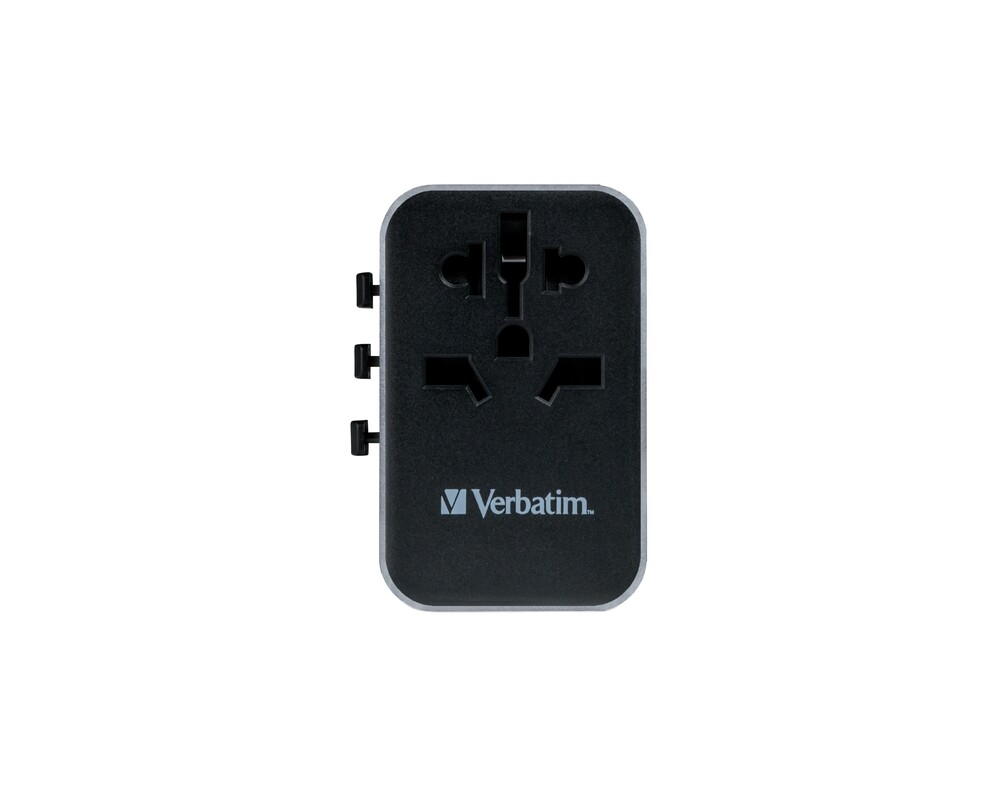 Зарядно Verbatim UTA-04 Universal Travel Adapter with 1 x USB-C PD 61W & QC 3.0 / 1 x USB-C / 3 x USB-A 2