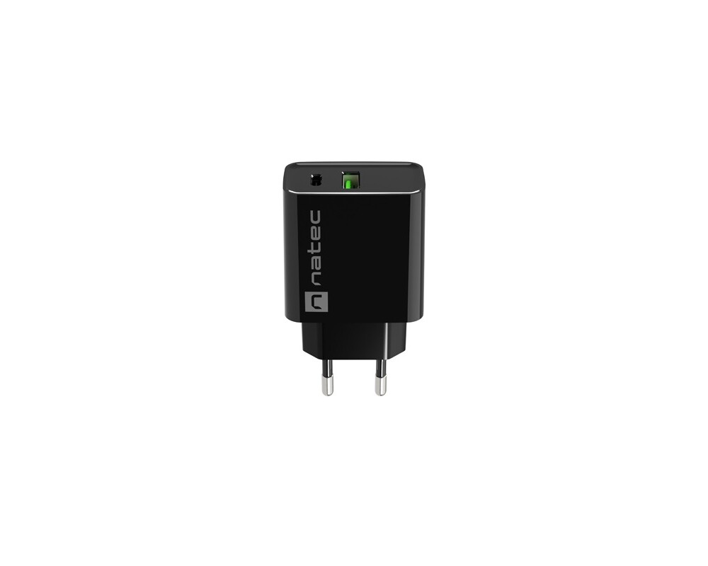 Зарядно Natec USB Charger Ribera 1X USB-A + 1X USB-C 20W 3