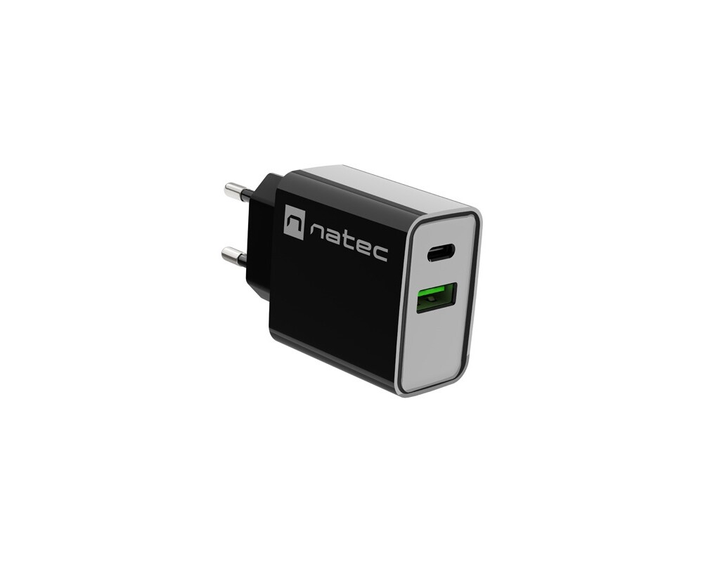 Зарядно Natec USB Charger Ribera 1X USB-A + 1X USB-C 20W 7