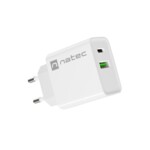 <span>Зарядно</span> Natec USB Charger Ribera 1X USB-A + 1X USB-C 20W <span class='catalog-num-in-name'>NUC-2061</span> - 