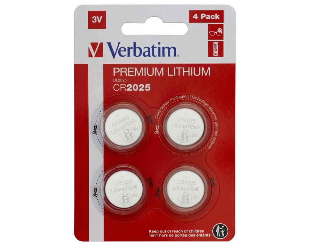 Батерия Verbatim LITHIUM BATTERY CR2025 3V 4 PACK