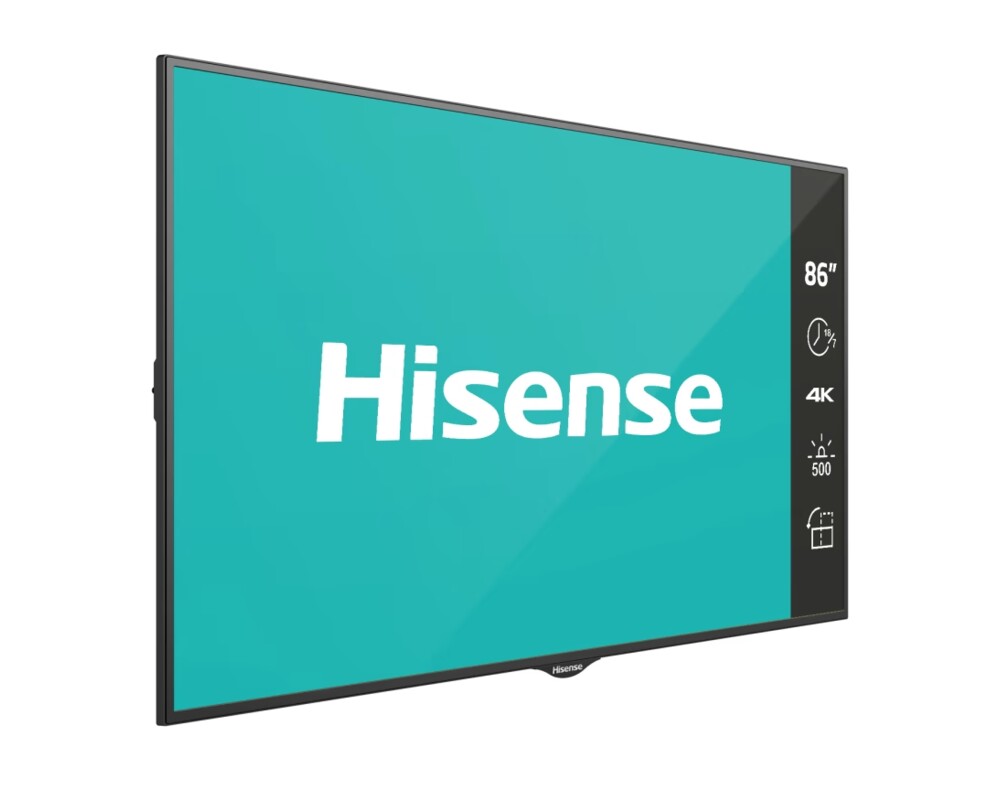 Широкоформатен дисплей Hisense Digital Signage 86" E series ; 18/7 2