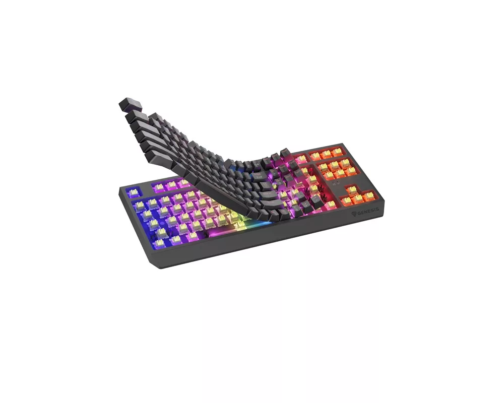 Клавиатура Genesis Gaming Keyboard Thor 230 TKL Wireless US Black RGB Mechanical Outemu Silent Lemon 5