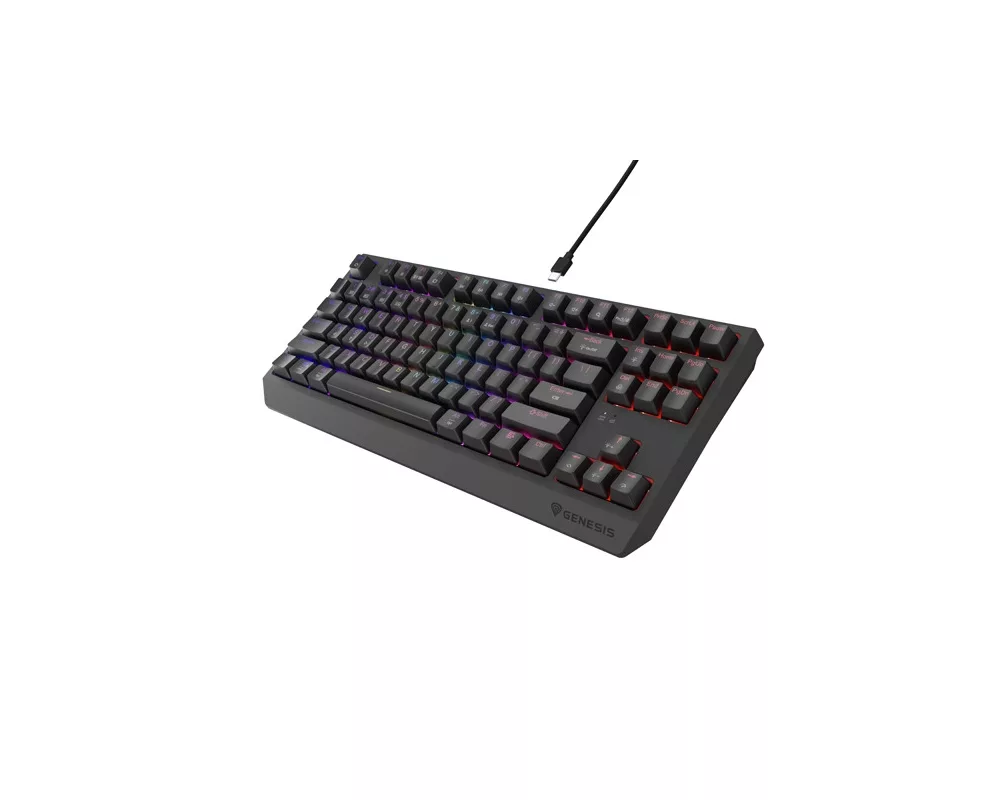 Клавиатура Genesis Gaming Keyboard Thor 230 TKL Wireless US Black RGB Mechanical Outemu Silent Lemon 4