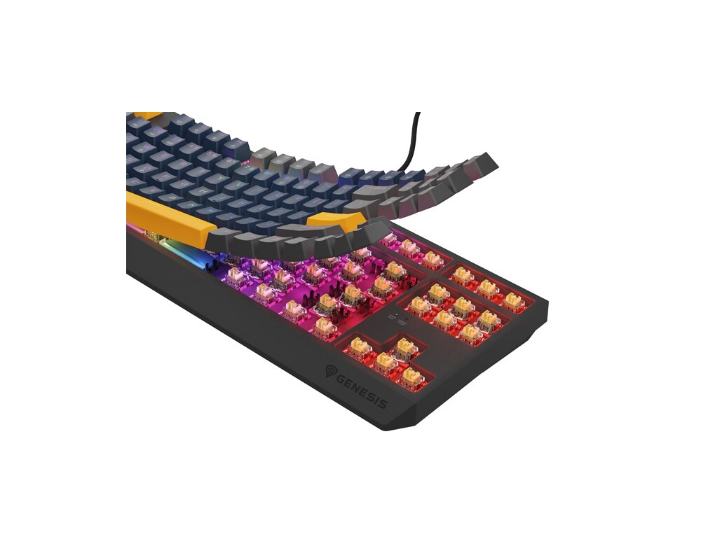 Клавиатура Genesis Gaming Keyboard Thor 230 TKL Naval Blue Positive US Black RGB Mechanical Outemu Panda 6