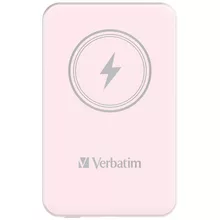  Verbatim MCP-5PK Power Pack 5000 mAh with UBS-C PD 20W / Magnetic Wireless Charging 15W Pink 712474 32243 на топ цена - PIC.bg