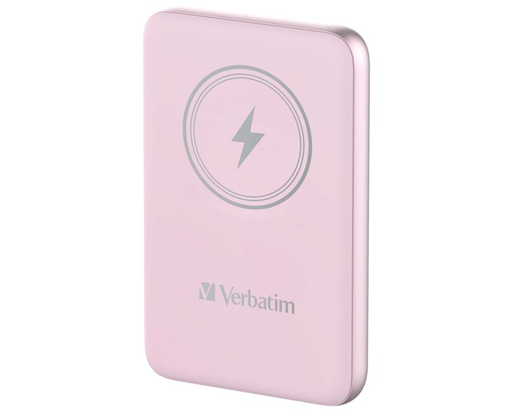 Външна батерия Verbatim MCP-10PK Power Pack 10000 mAh with UBS-C® PD 20W / Magnetic Wireless Charging 15W Pink 2