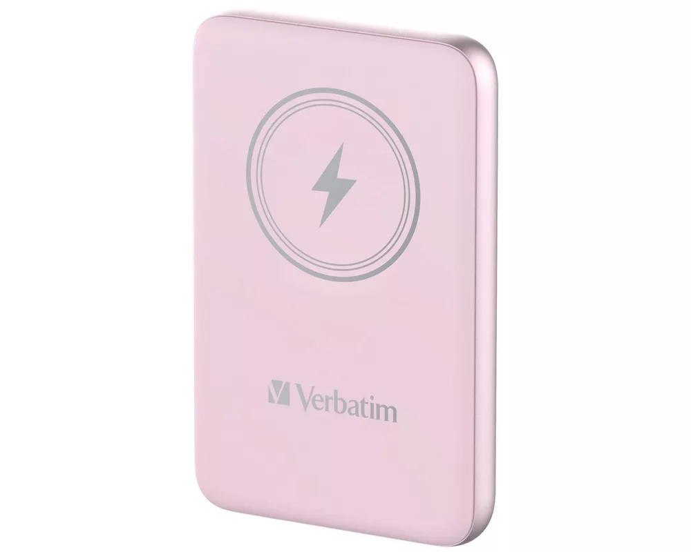 Външна батерия Verbatim MCP-10PK Power Pack 10000 mAh with UBS-C PD 20W / Magnetic Wireless Charging 15W Pink 2