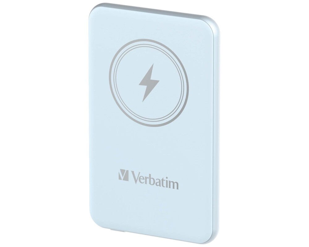 Външна батерия Verbatim MCP-5BE Power Pack 5000 mAh with UBS-C® PD 20W / Magnetic Wireless Charging 15W Blue 2