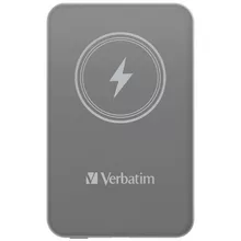  Verbatim MCP-5GY Power Pack 5000 mAh with UBS-C PD 20W / Magnetic Wireless Charging 15W Grey 712479 32244 на топ цена - PIC.bg