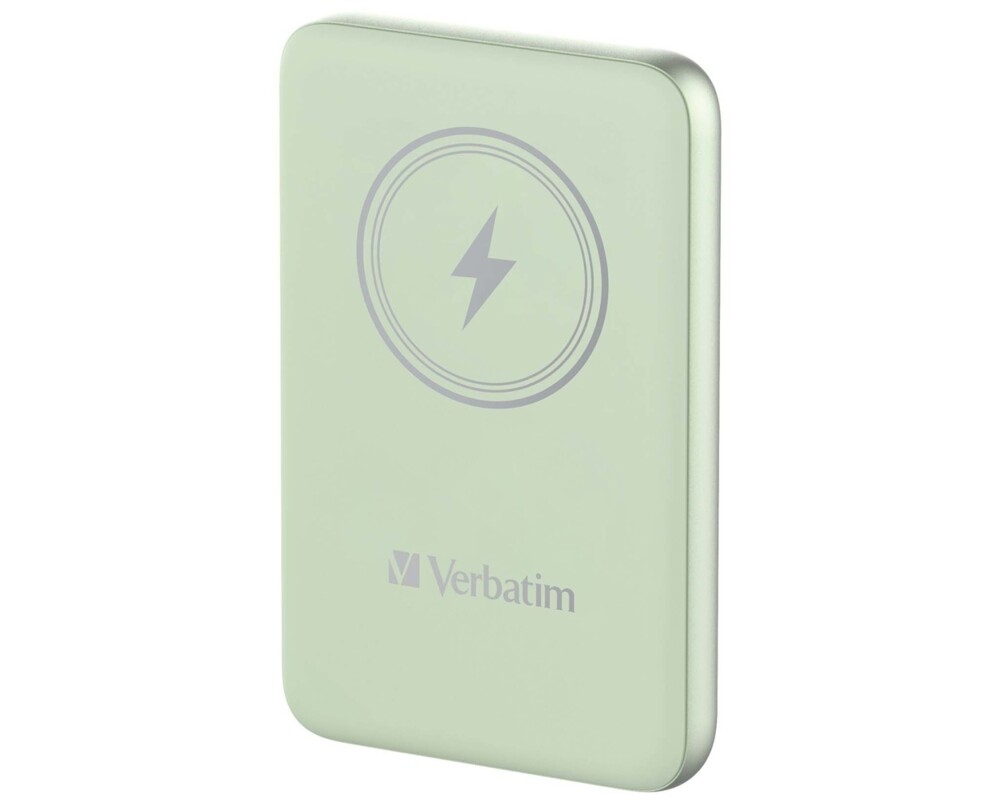 Външна батерия Verbatim MCP-10GN Power Pack 10000 mAh with UBS-C® PD 20W / Magnetic Wireless Charging 15W Green 2