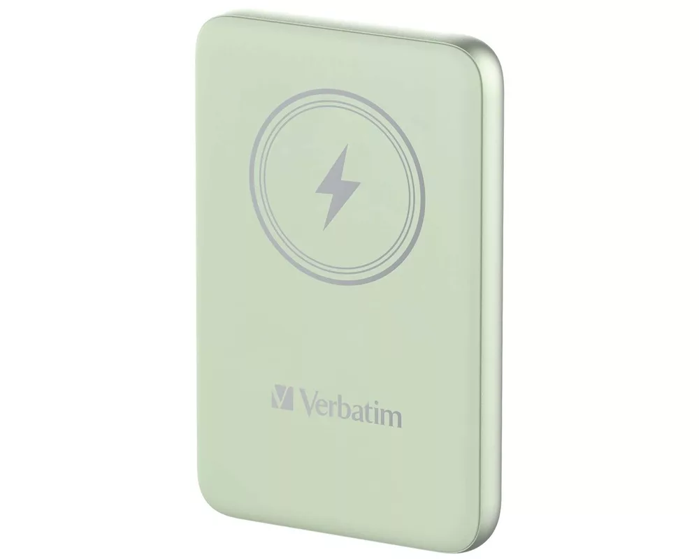 Външна батерия Verbatim MCP-10GN Power Pack 10000 mAh with UBS-C PD 20W / Magnetic Wireless Charging 15W Green 2