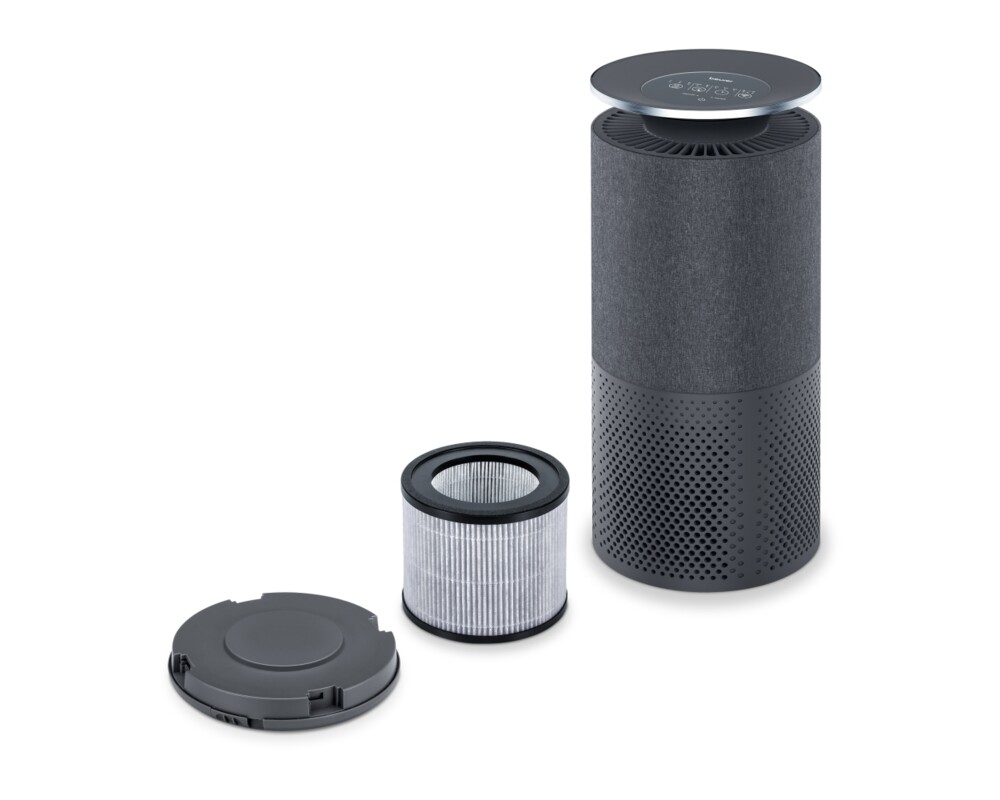 Пречиствател на въздух Beurer LR 401 WIFI / BT Air purifier with fabric cover- App-controlled  "beurer FreshHome" app; CADR  approx. 266 m3/h; Smart Sensor PM 2.5 µg / m3; three-layered filter system; 4 levels + Turbo; Timer; Colored indoor air quality indicator; 69m2 5