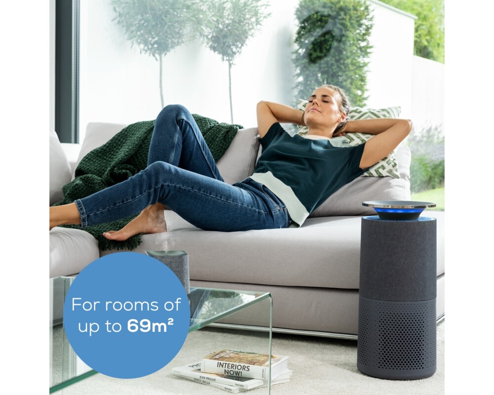 Пречиствател на въздух Beurer LR 401 WIFI / BT Air purifier with fabric cover- App-controlled  "beurer FreshHome" app; CADR  approx. 266 m3/h; Smart Sensor PM 2.5 µg / m3; three-layered filter system; 4 levels + Turbo; Timer; Colored indoor air quality indicator; 69m2 8
