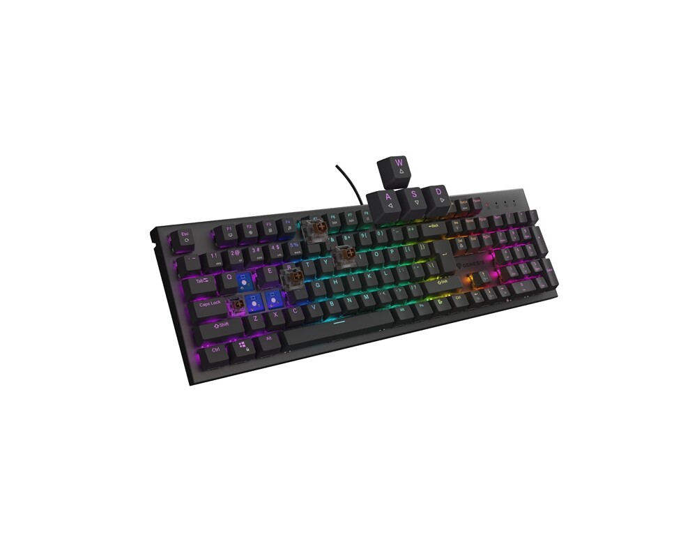 Клавиатура Genesis Mechanical Gaming Keyboard Thor 303 RGB Backlight Brown Switch US Layout Black 6
