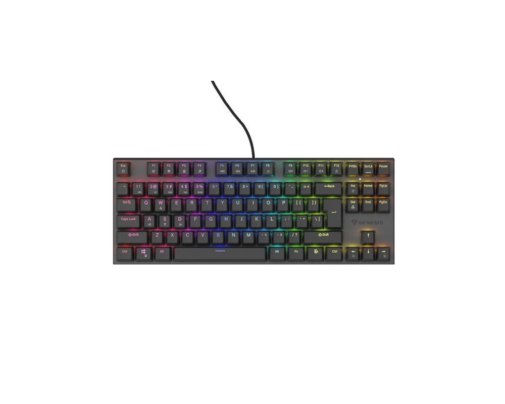 Клавиатура Genesis Mechanical Gaming Keyboard Thor 303 TKL RGB Backlight Brown Switch US Layout Black 3
