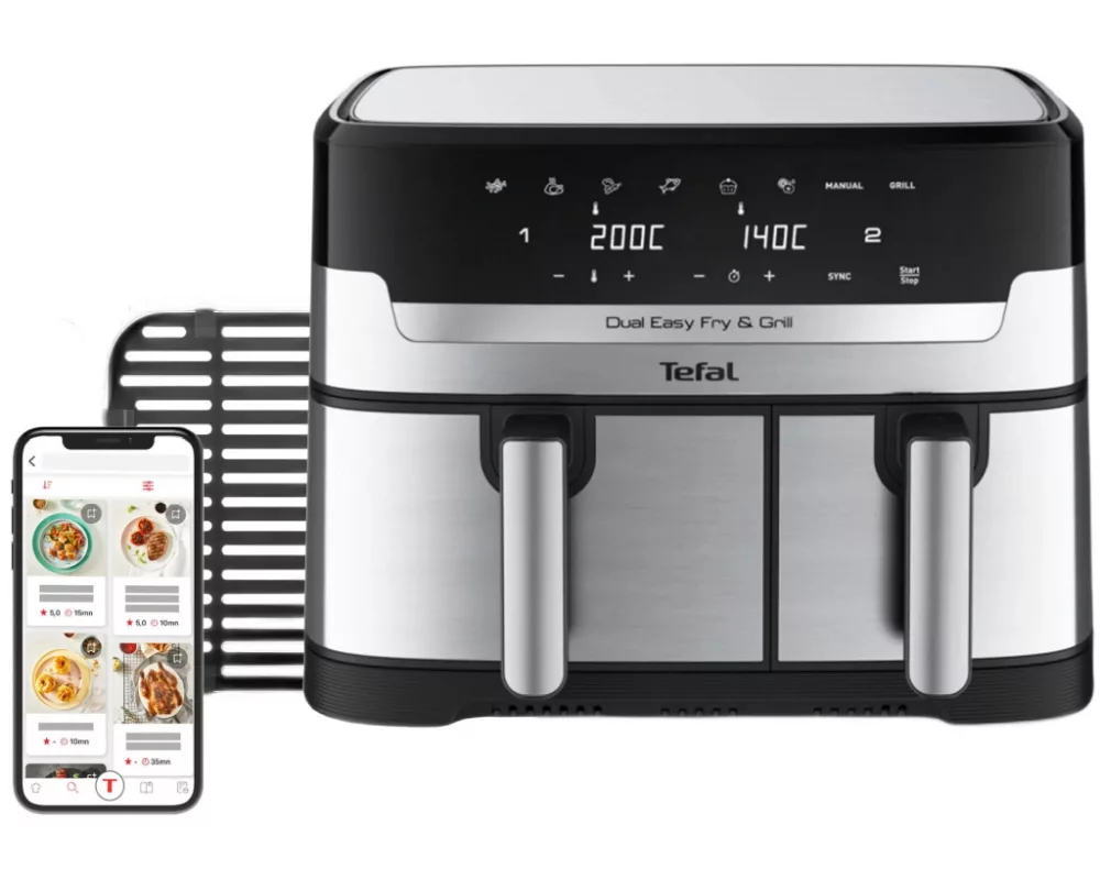 Уред за здравословно готвене Tefal EY905D10 DUAL EASY FRY & GRILL SS EU 8