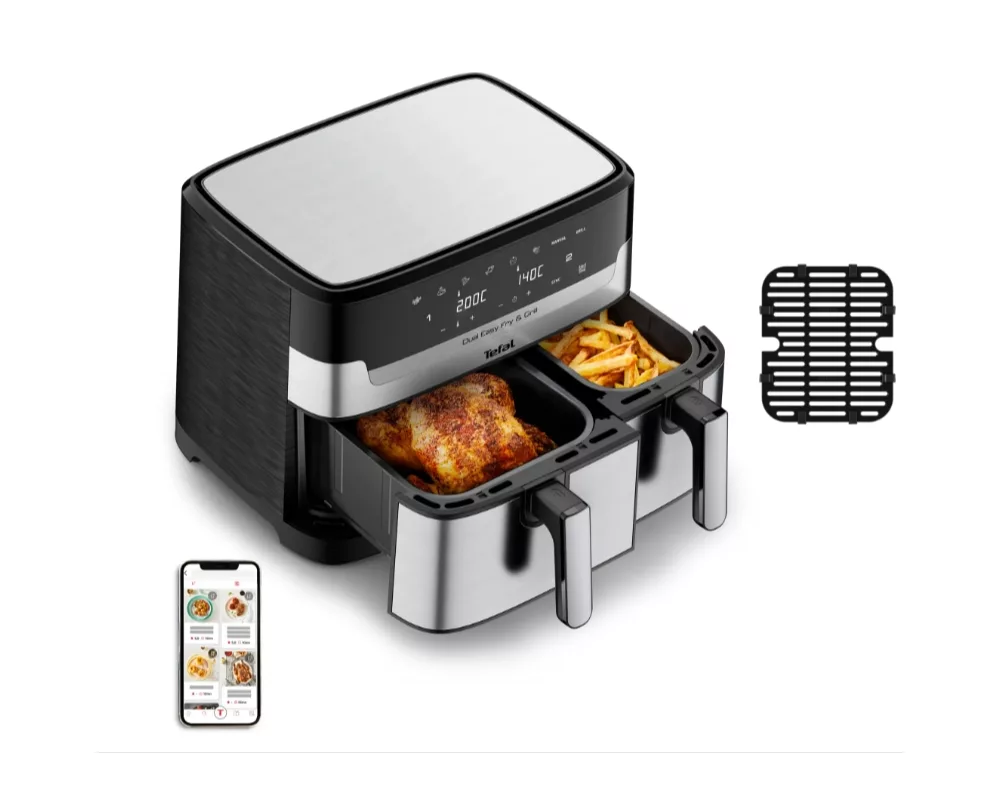 Уред за здравословно готвене Tefal EY905D10 DUAL EASY FRY & GRILL SS EU 7