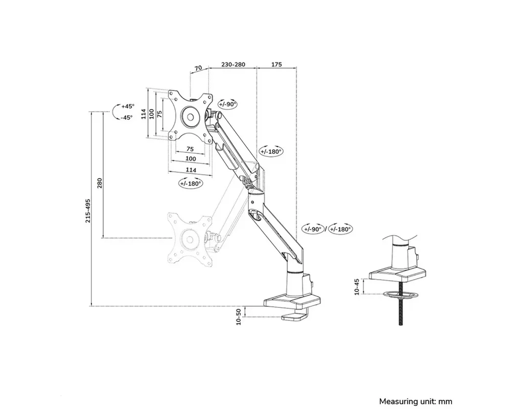 Стойка Neomounts Next Slim Desk Mount 17