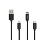 <span>Кабел</span> Natec USB micro(m) + Lightning(m) + USB-C(m) 3in1 cable <span class='catalog-num-in-name'>NKA-1202</span> - 