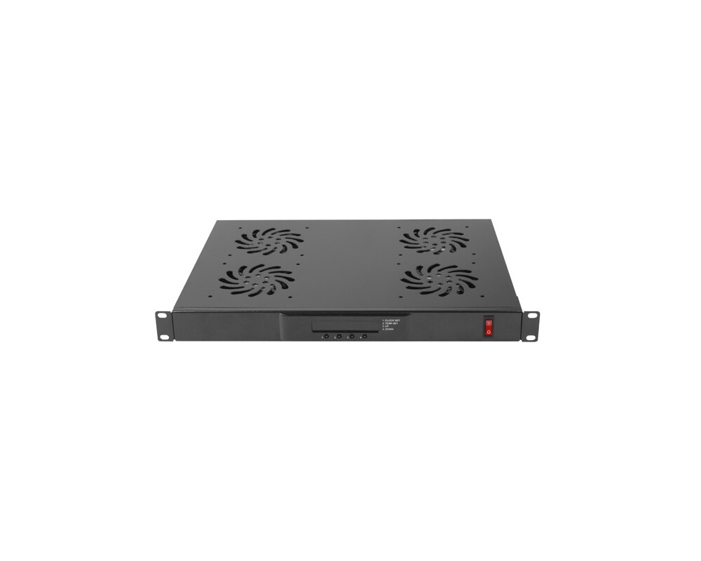 Сървърен аксесоар Lanberg 19" fan unit / ventilation panel with lcd 4 fans + thermostat 3