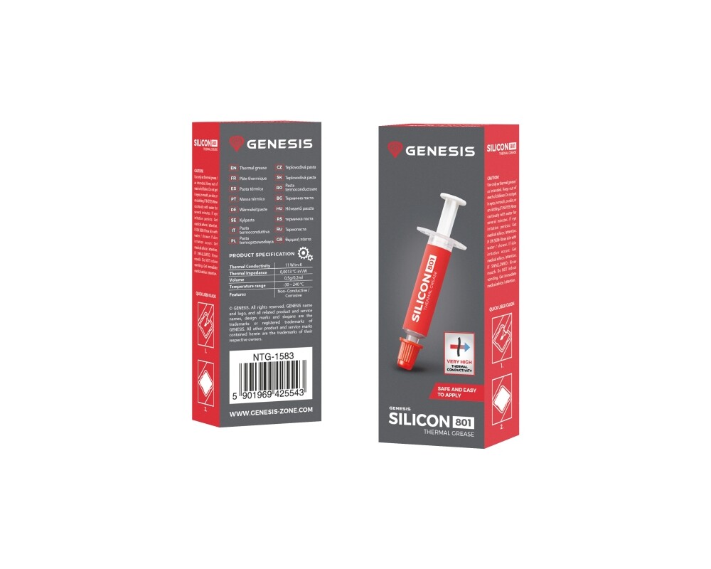 Термо паста Genesis Thermal Grease Silicon 801 0.5G 5
