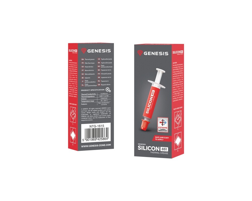 Термо паста Genesis Thermal Grease Silicon 851 0.5G 5