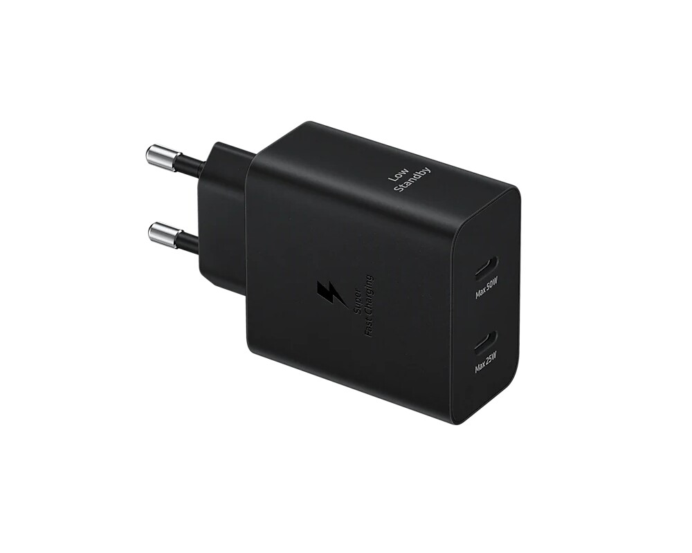 Зарядно Samsung Power Adapter Duo 2x USB-C 50W - black 8